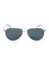 Oliver Peoples Benedict 59mm Polarized Aviator Sunglasses In Silver