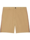 Burberry Icon Stripe Detail Cotton Twill Chino Shorts In A1366