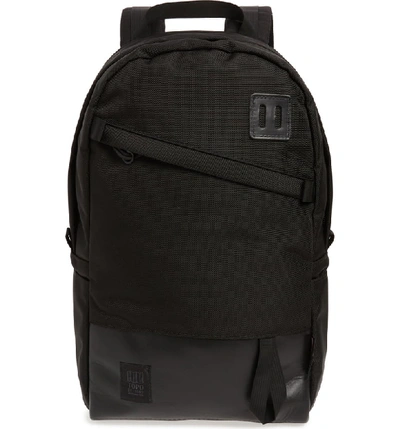 Topo Designs Canvas & Leather Daypack - Black In X-pac Black/ballistic Black