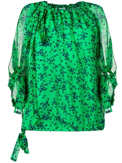P.a.r.o.s.h Star Print Blouse In Green