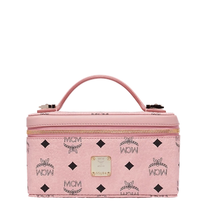 Mcm Rockstar Vanity Case In Visetos Original In Soft Pink