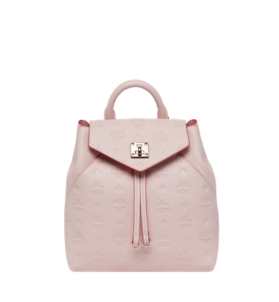 Mcm Essential Backpack In Monogram Leather In Lotus