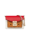 Mcm Patricia Crossbody-tasche In Visetos Leather Block In Cognac & Ruby Red