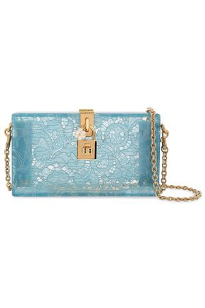 Dolce & Gabbana Woman Lace Perspex Clutch Azure