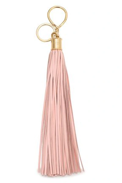 Balmain Woman Leather Tassel Keychain Pastel Pink