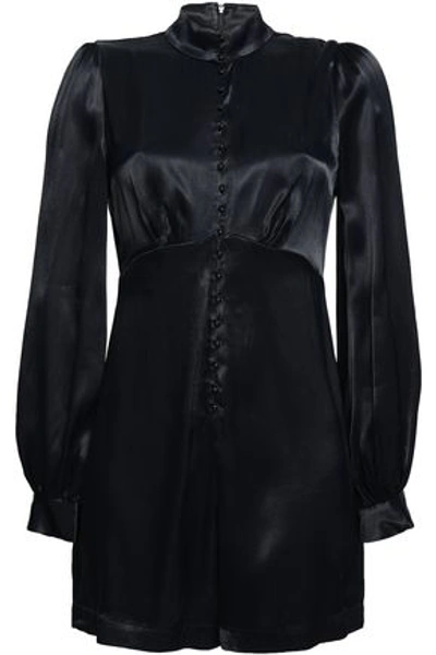 Zimmermann Woman Button-detailed Satin-crepe Playsuit Black