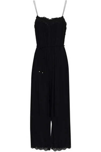 Zimmermann Woman Lace-trimmed Crepe De Chine Jumpsuit Black