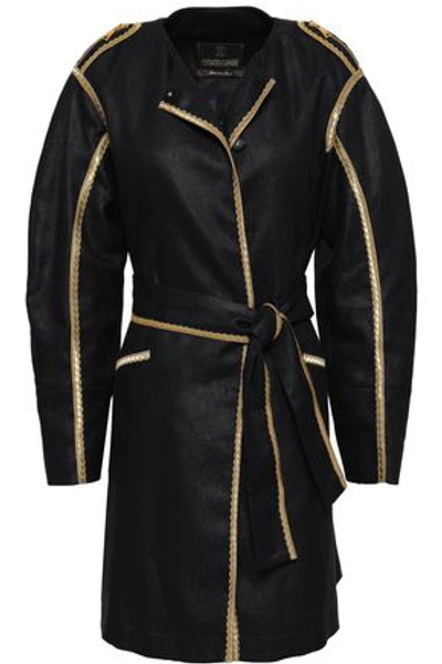 Roberto Cavalli Woman Linen And Cotton-blend Jacket Black