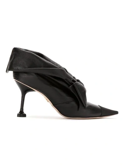 Andrea Bogosian Bow Leather Pumps In Black