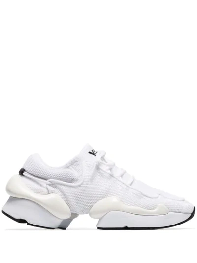 Y-3 White Kaiwa Pod Mesh Low Top Sneakers