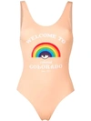 Chiara Ferragni Rainbow Swimsuit In Orange