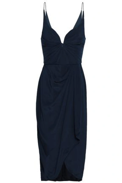 Zimmermann Draped Silk Dress In Navy