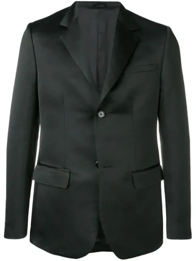 Raf Simons Satin Blazer In Black