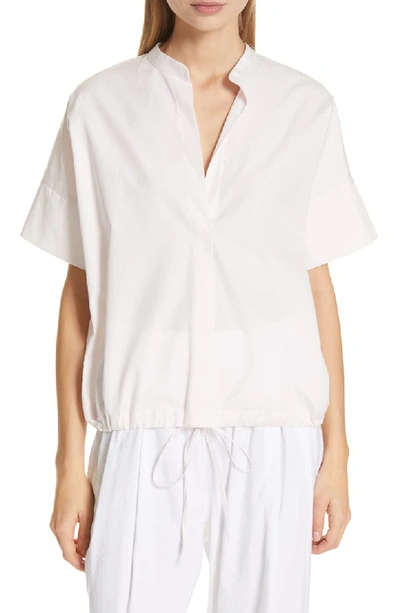 Vince Drawstring Popover Blouse In Peony
