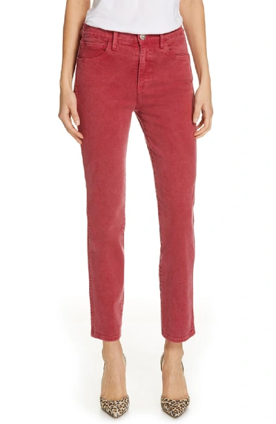 3x1 Stevie High-rise Cropped Straight-leg Jeans In Mineral Rust Red