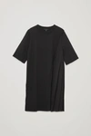 Cos Pleated-panelled Knit Dress In Black