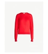 Sandro Crewneck Stretch-knit Jumper In Red