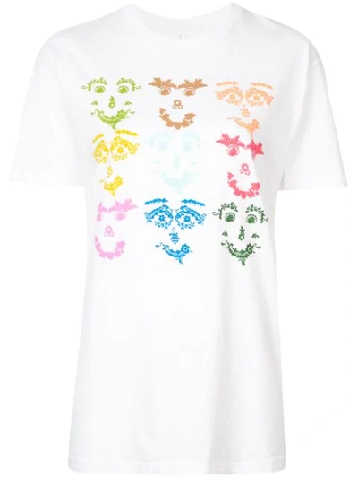 Rosie Assoulin Multicoloured Face Print T In White