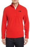 The North Face 'tka 100 Glacier' Quarter Zip Fleece Pullover In Centennial Red