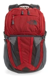 The North Face Recon Backpack In Rage Red Ripstop/ Asphalt Grey