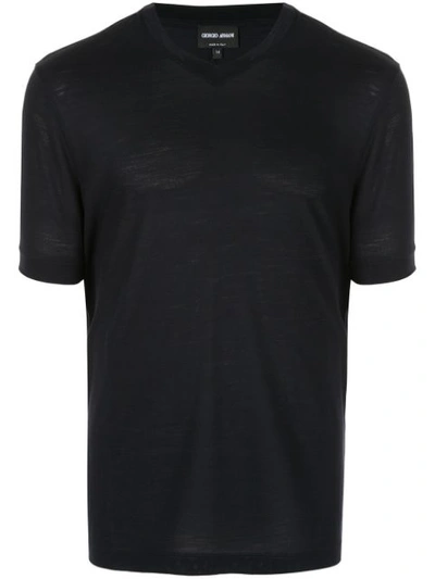 Giorgio Armani V-neck T-shirt In Black
