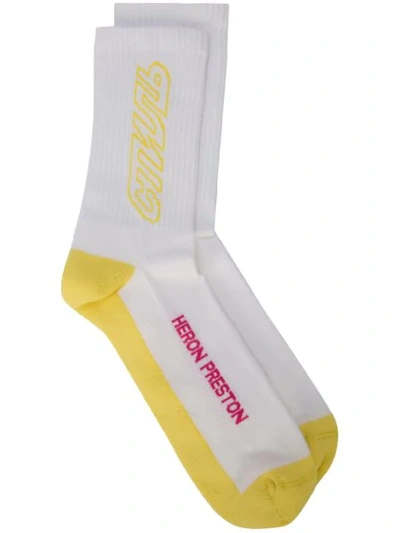 Heron Preston Long Ctnmb Outline Socks In White