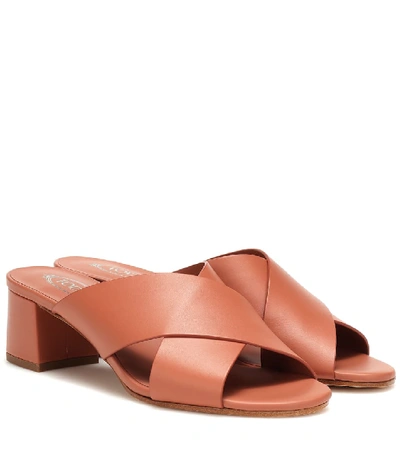 Tod's Leather Sandals In Pink