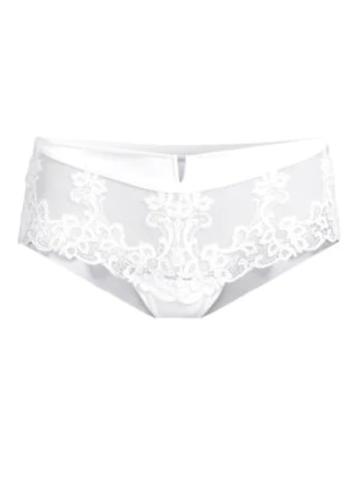 Simone Perele Saga Floral Lace Boyshorts In Topaz Beige