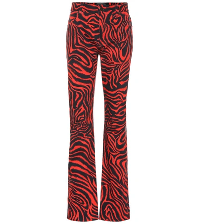 Calvin Klein 205w39nyc Tiger High-rise Straight Jeans In Red