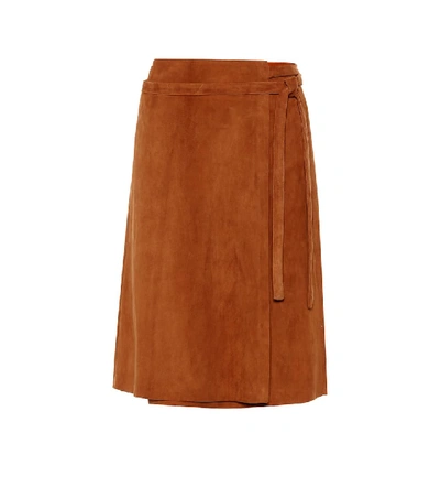 Stouls Athea Suede Wrap Skirt In Brown