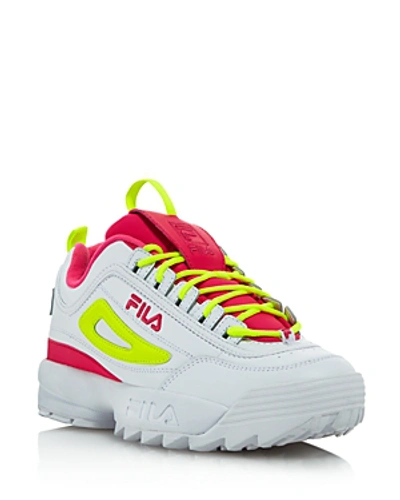 Fila Women's Disruptor 2 Premium Lace-up Sneakers - 100% Exclusive In  White/neon Pink | ModeSens