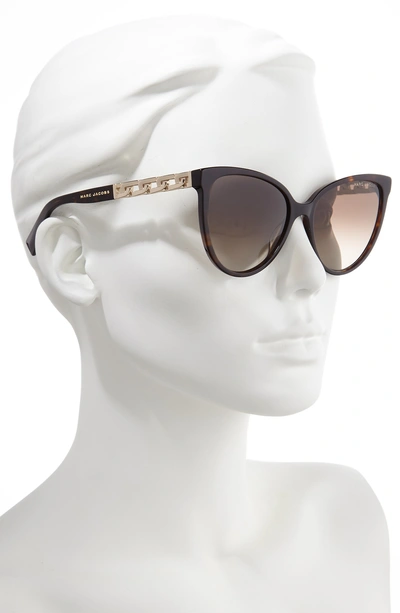 Marc Jacobs 57mm Gradient Cat Eye Sunglasses In Dark Havana