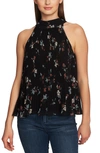 1.state Floral Belle Mix Pleat Halter Top In Rich Black