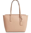 Kate Spade Medium Margaux Leather Tote - Beige In Light Fawn