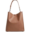 Allsaints Captain Leather Tote - Brown In Milk Chocolate