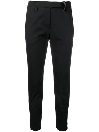 Brunello Cucinelli Ankle Zips Trousers In Black