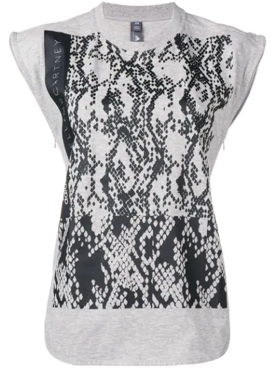 Adidas By Stella Mccartney Python Graphic Tank Top In Grey