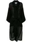 Loewe Organdy Oversized Belted Coat In Black