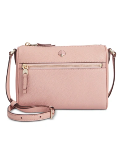 Kate Spade New York Polly Pebble Leather Crossbody In Flapper Pink/gold