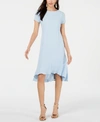 Avec Les Filles High-low Flounce Dress In Pale Blue