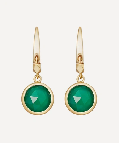 Astley Clarke Gold Plated Vermeil Silver Stilla Green Onyx Drop Earrings