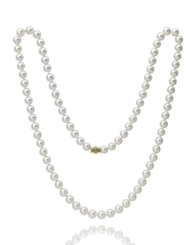 Assael 32" Akoya Cultured 9.5mm Pearl Necklace With Yellow Gold Clasp