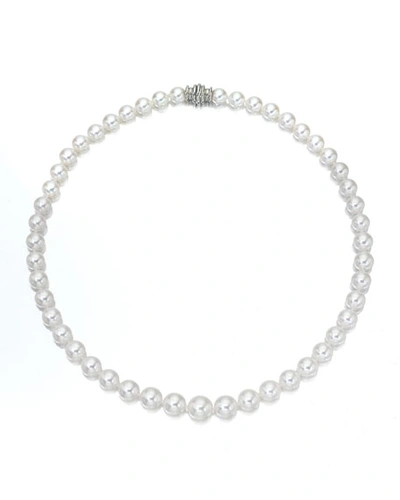 Assael 18" Akoya Cultured Graduated 6.5-9.5mm Pearl Necklace With White Gold Clasp