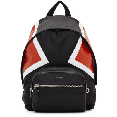 Neil Barrett Black And Red Contrast Detail Backpack In 1133.blkrd