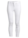 L Agence Margot High-rise Ankle Skinny Distressed Jeans In Blanc Destruct