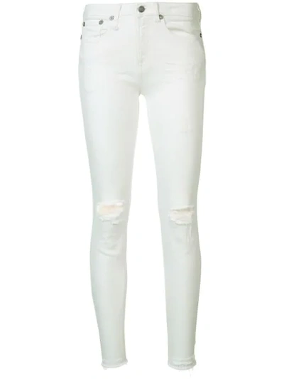 R13 Distressed Skinny Jeans In White