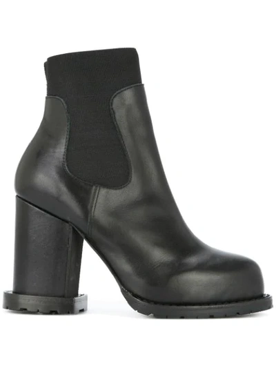Sacai Platform Ankle Boots In Black