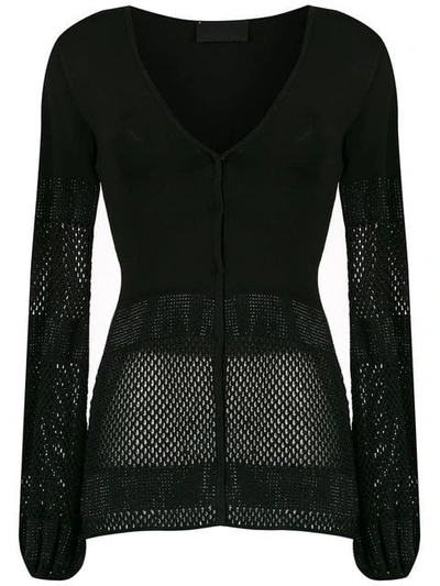 Andrea Bogosian Panelled Knit Cardigan In Black