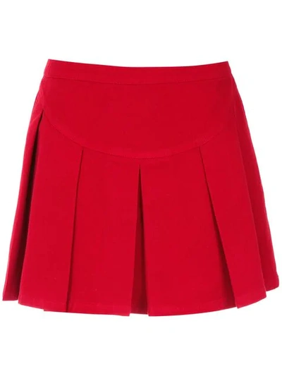 Andrea Bogosian Pleated Mini Skirt In Red