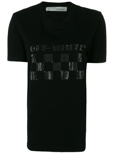 Off-white Embellished Logo Print T-shirt In Black